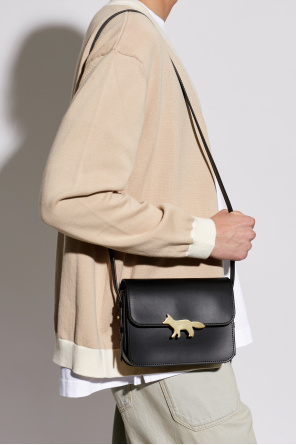 Maison Kitsuné Leather shoulder bag with logo