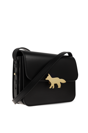 Maison Kitsuné Leather shoulder bag with logo