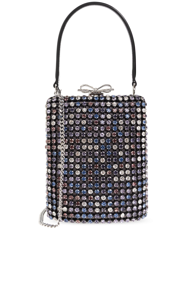 Self-Portrait Clutch bag with shimmering crystals