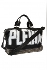 Philipp Plein BLACK 'Plein star' Logo duffel bag