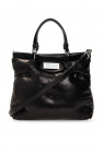 OSPREY LONDON Black Leather Emily Big Croc Shoulder Bag