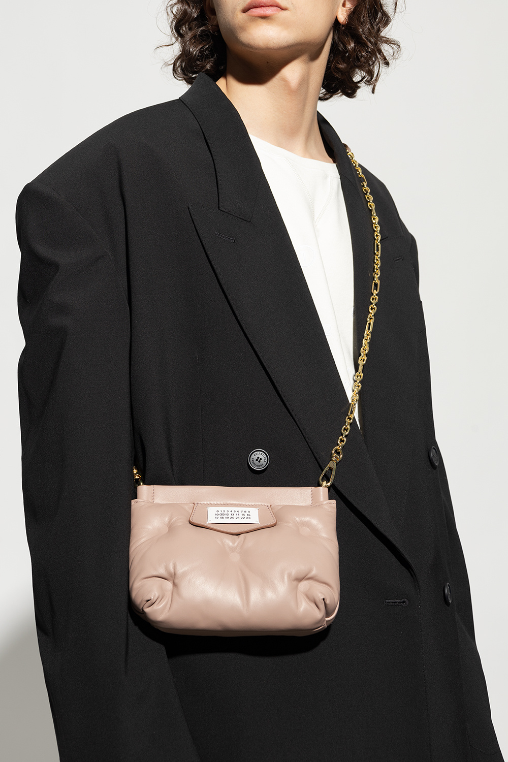 Glam Slam Small Leather Shoulder Bag in Pink - Maison Margiela