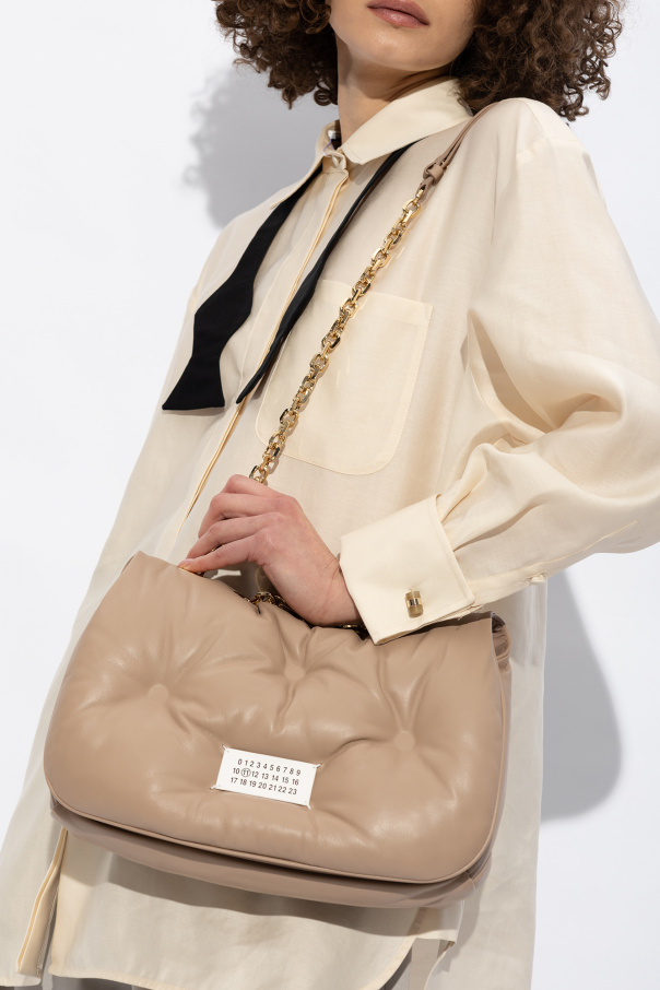 Maison Margiela ‘Glam Slam Medium’ shoulder logo-embossed bag