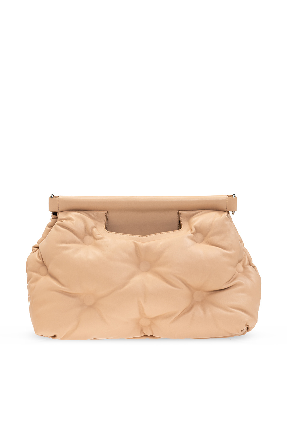 Glamorous PU Leather Handbag Beige 