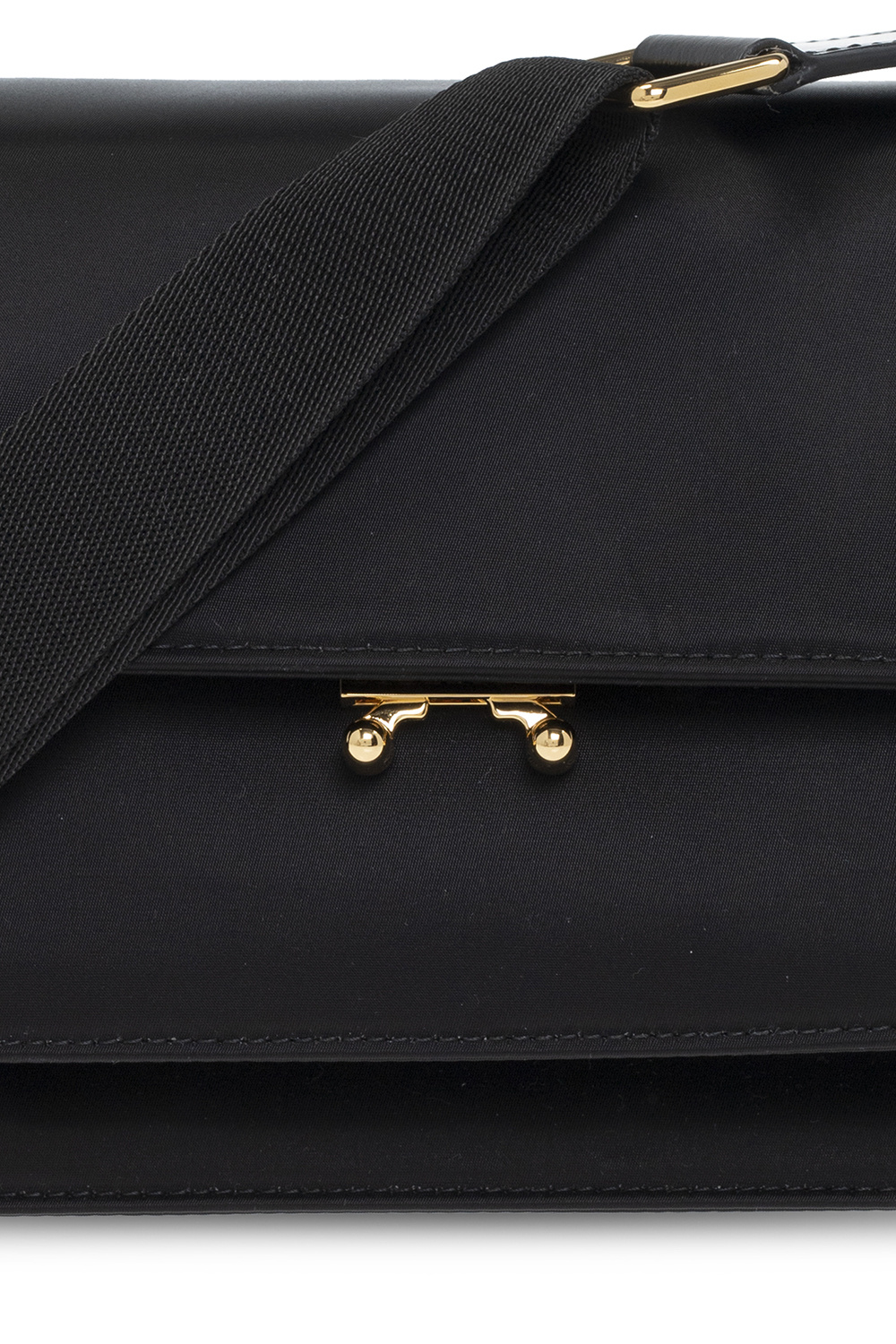 3)MARNI Trunk Bag Mini Second hand shoulder Leather Black Saffiano Ladies