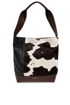 Leather bag with animal motif