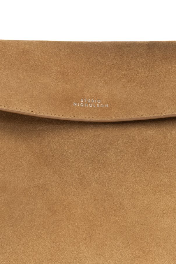 Studio Nicholson Suede shoulder bag `Shiboru`