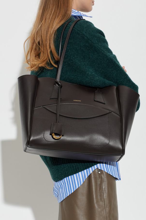 HIDESINS Shopper Medium – saco de mão médio em pele castanha escura