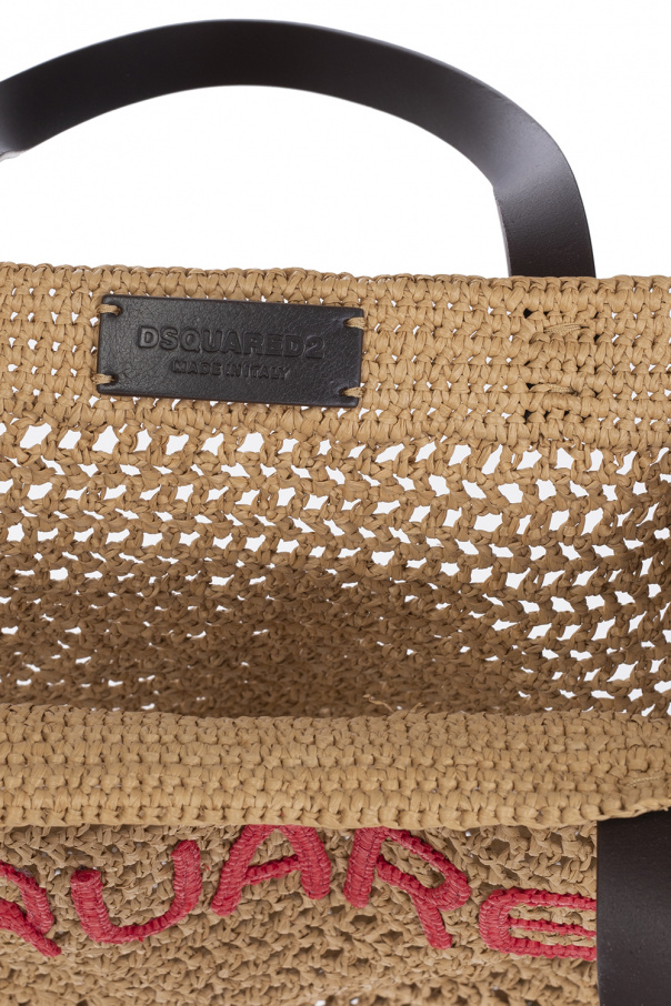 Dsquared2 Woven Raffia Shoulder Bag