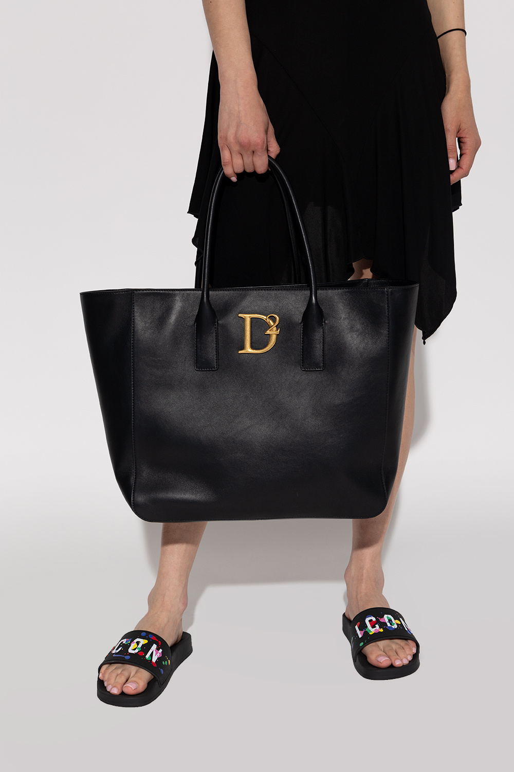 DKNY Carol Book Logo Fabric Tote Bag