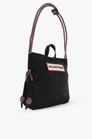 Hunter logo-print luggage bag