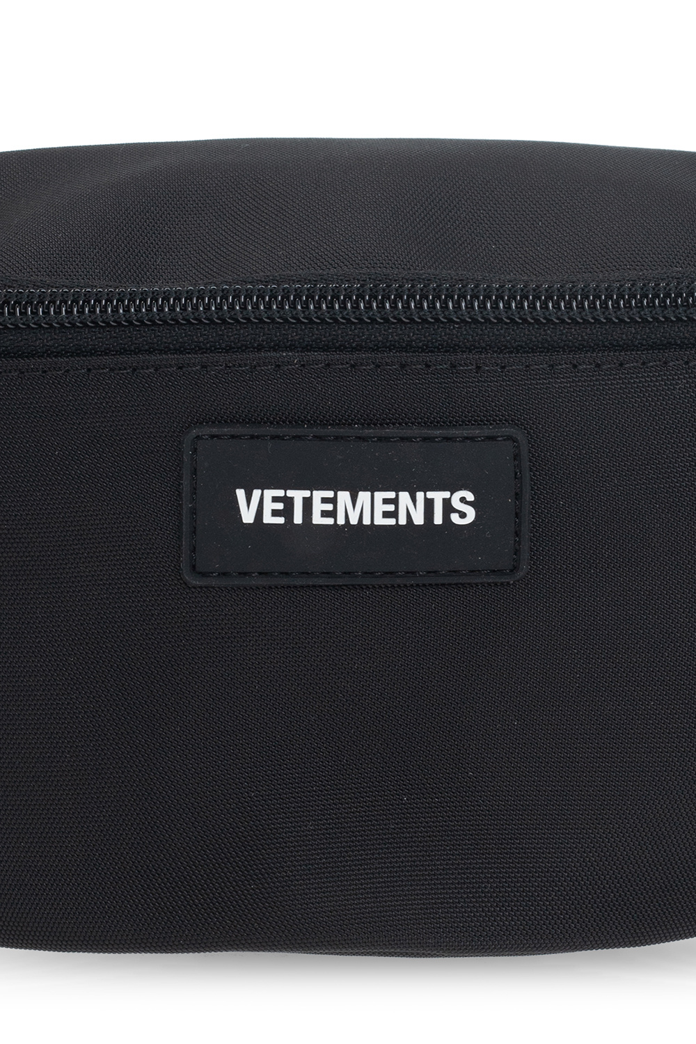 VETEMENTS this mens cotton waist bounds bag has large zippers for a retro effect