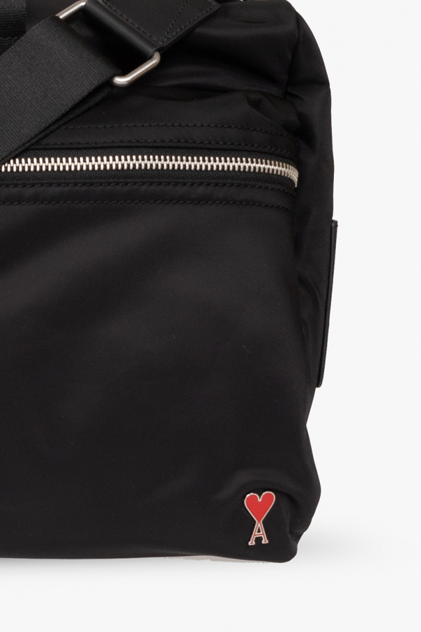 Prada Logo Shoulder Bag Black in Leather with Silver-tone - GB