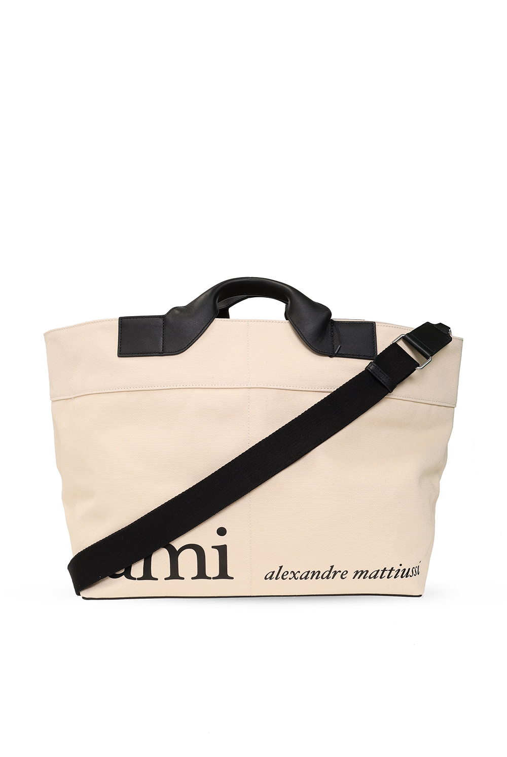 Ami Personalized Monogram Canvas Tote Bag | Leather Straps