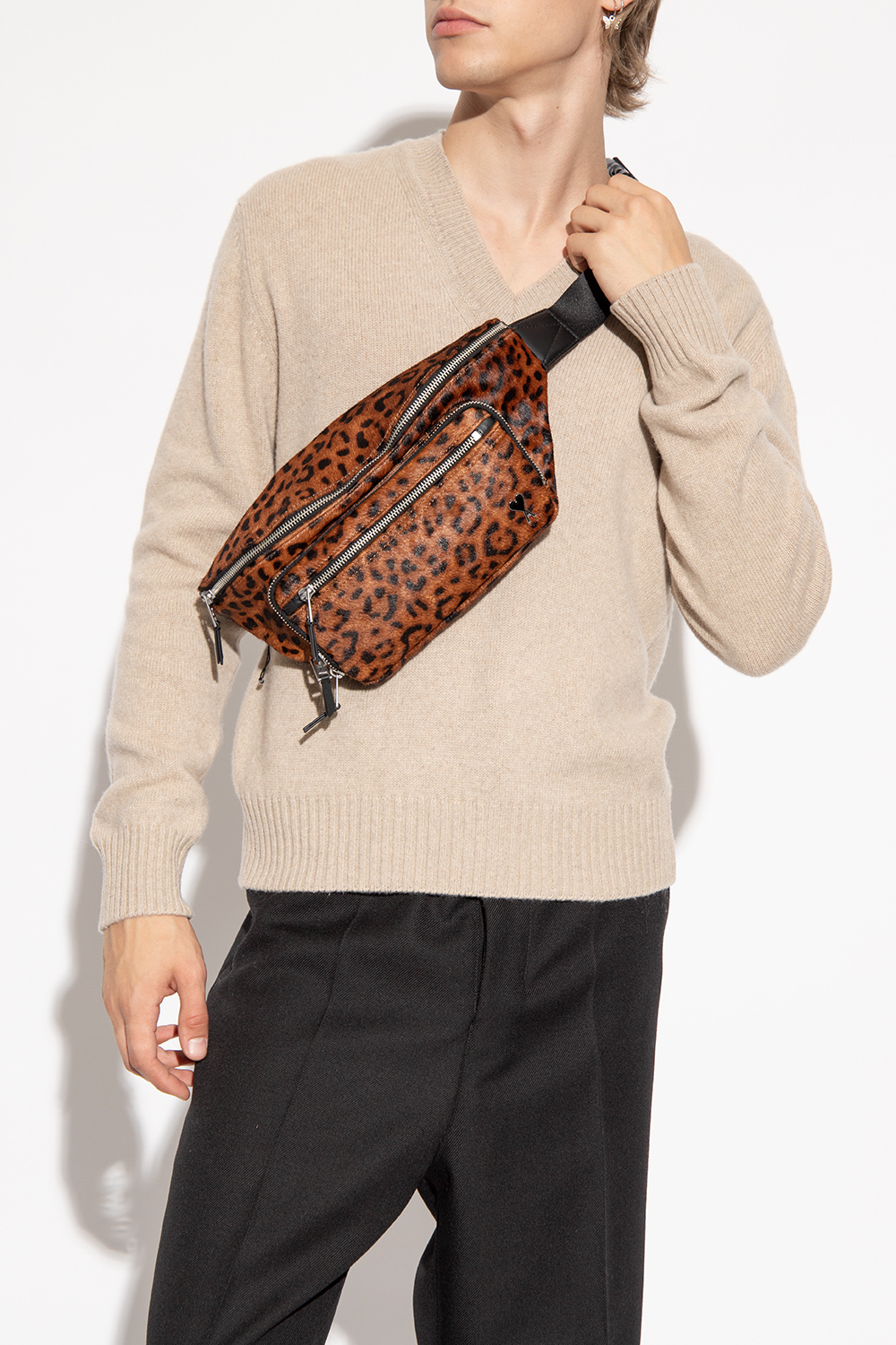 Ami Alexandre Mattiussi Belt bag with animal pattern