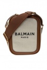 Balmain B-Classic Gürtel aus Monogramm-Jacquard Nude