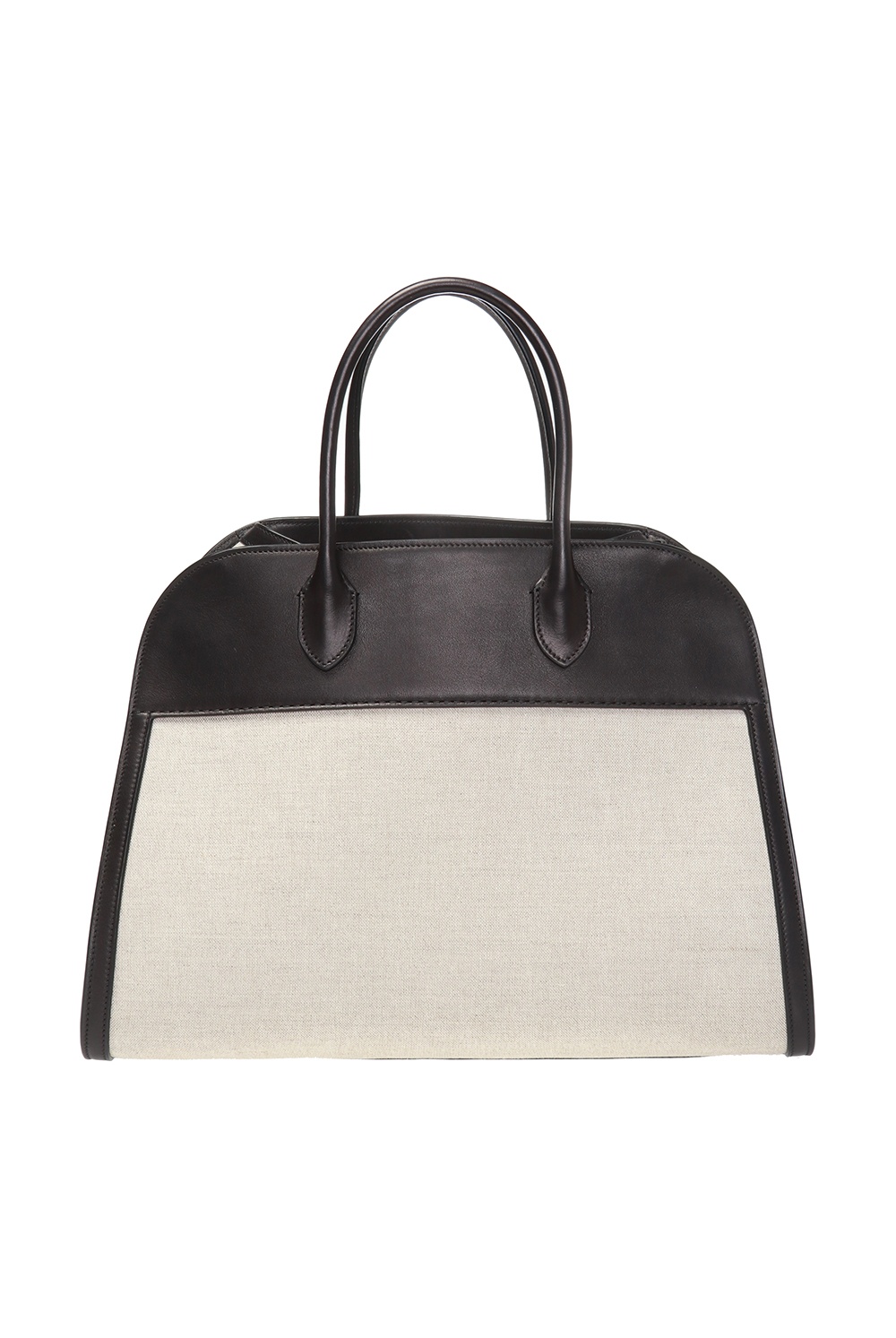 The Row Margaux Casual Style Canvas A4 Leather Elegant Style Totes