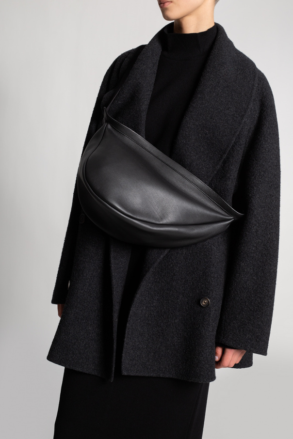 The Row Large Slouchy Banana Bag in Black PLD