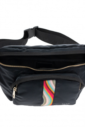 Paul Smith Black Nylon Bum Bag with Swirl Detailing