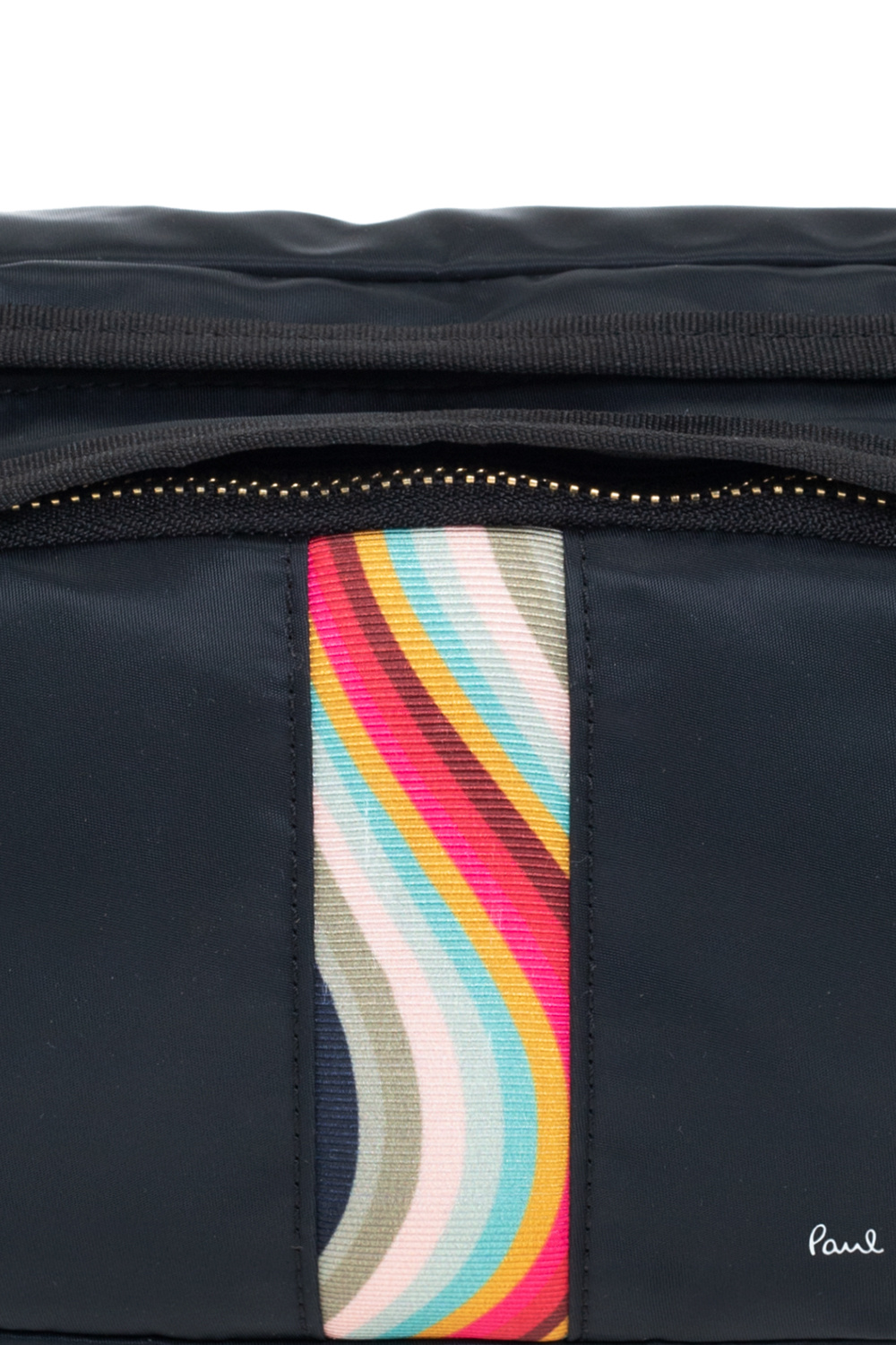 Paul Smith Black Nylon Bum Bag with Swirl Detailing