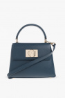 Beautiful bag in grey canvas and black leather