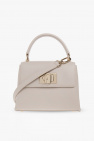 panelled leather tote bag Nude