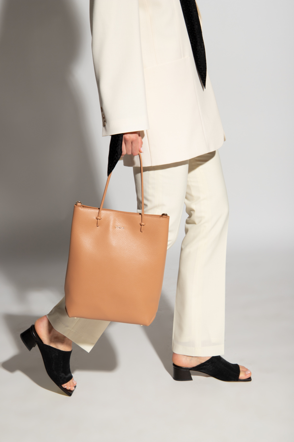 Furla Brown Leather X-Large Tote Shoulder Bag