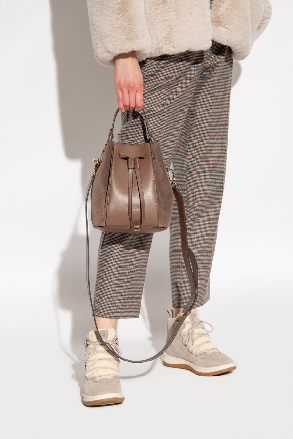 Furla Miastella Bucket Bag Mini Greige Beige Soft Calf Leather Woman