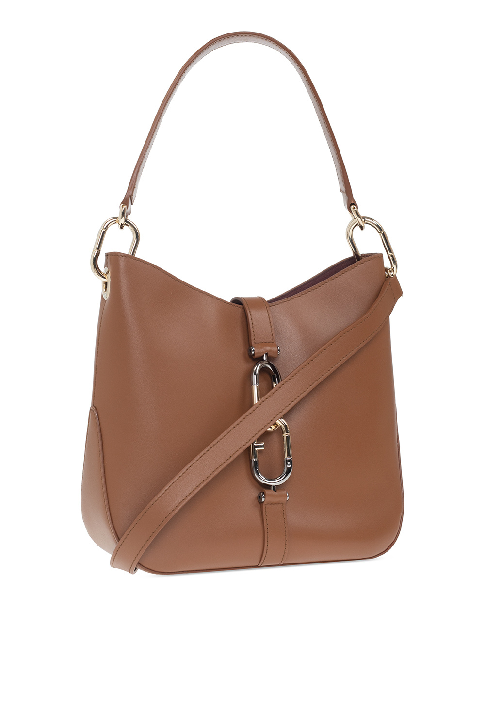 Olive Brown Hobo Bag Furla. Genuine Leather Women Shoulder