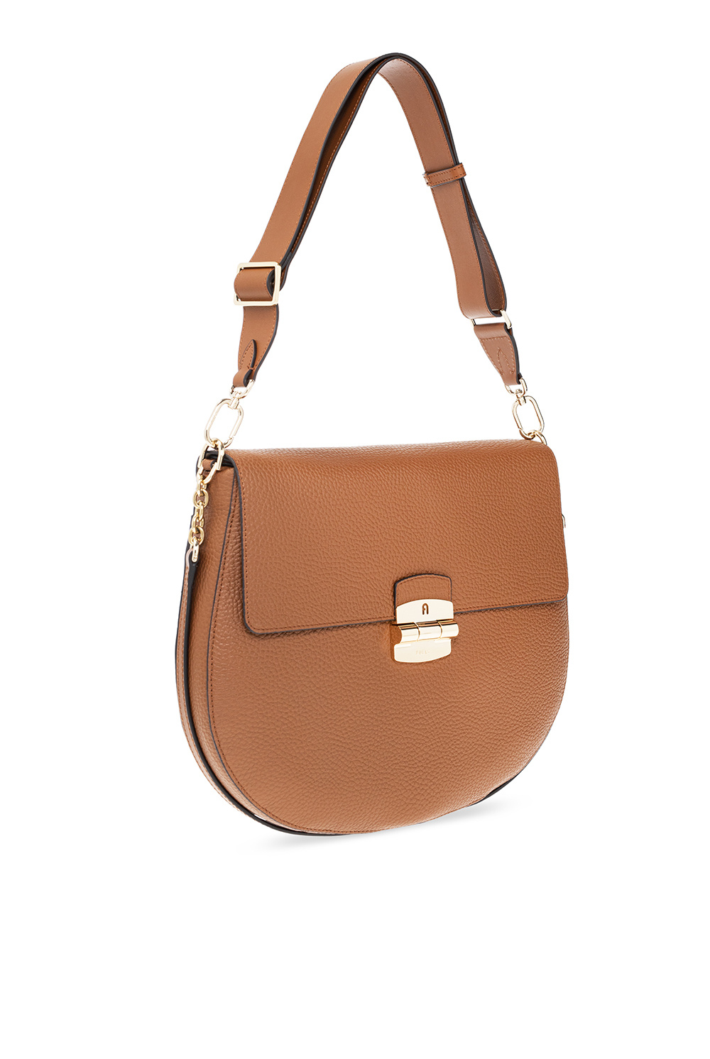 Furla Women's Bag Clio Shoulder Bag Leather Bucket Bag Crossbody Bag Cognac  New