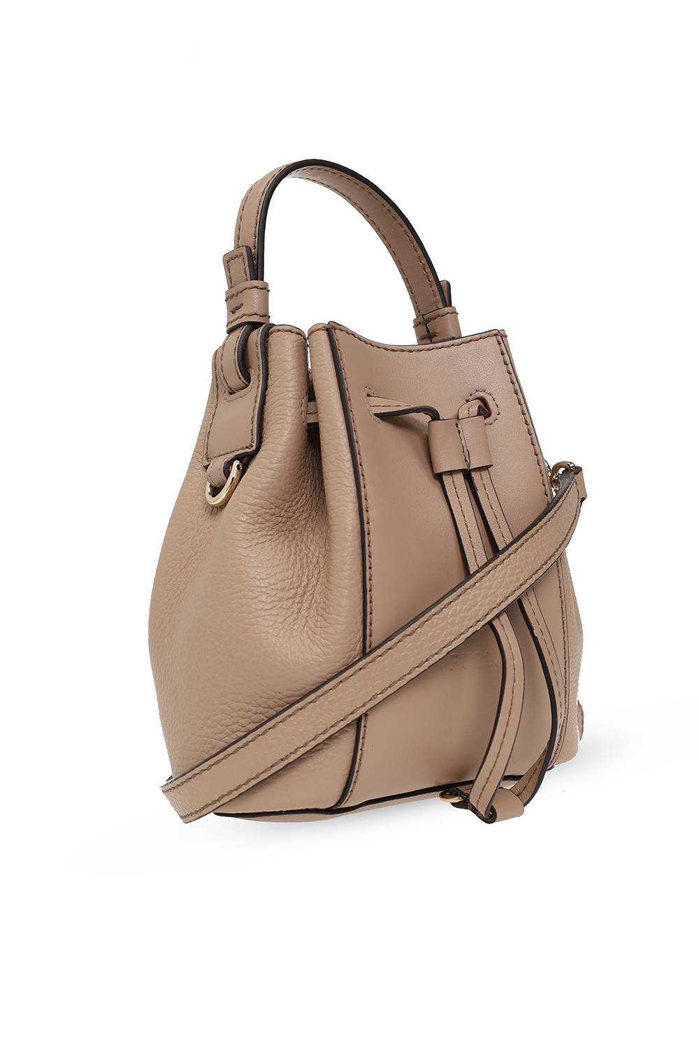 Furla Miastella Bucket Bag Mini Greige Beige Soft Calf Leather Woman