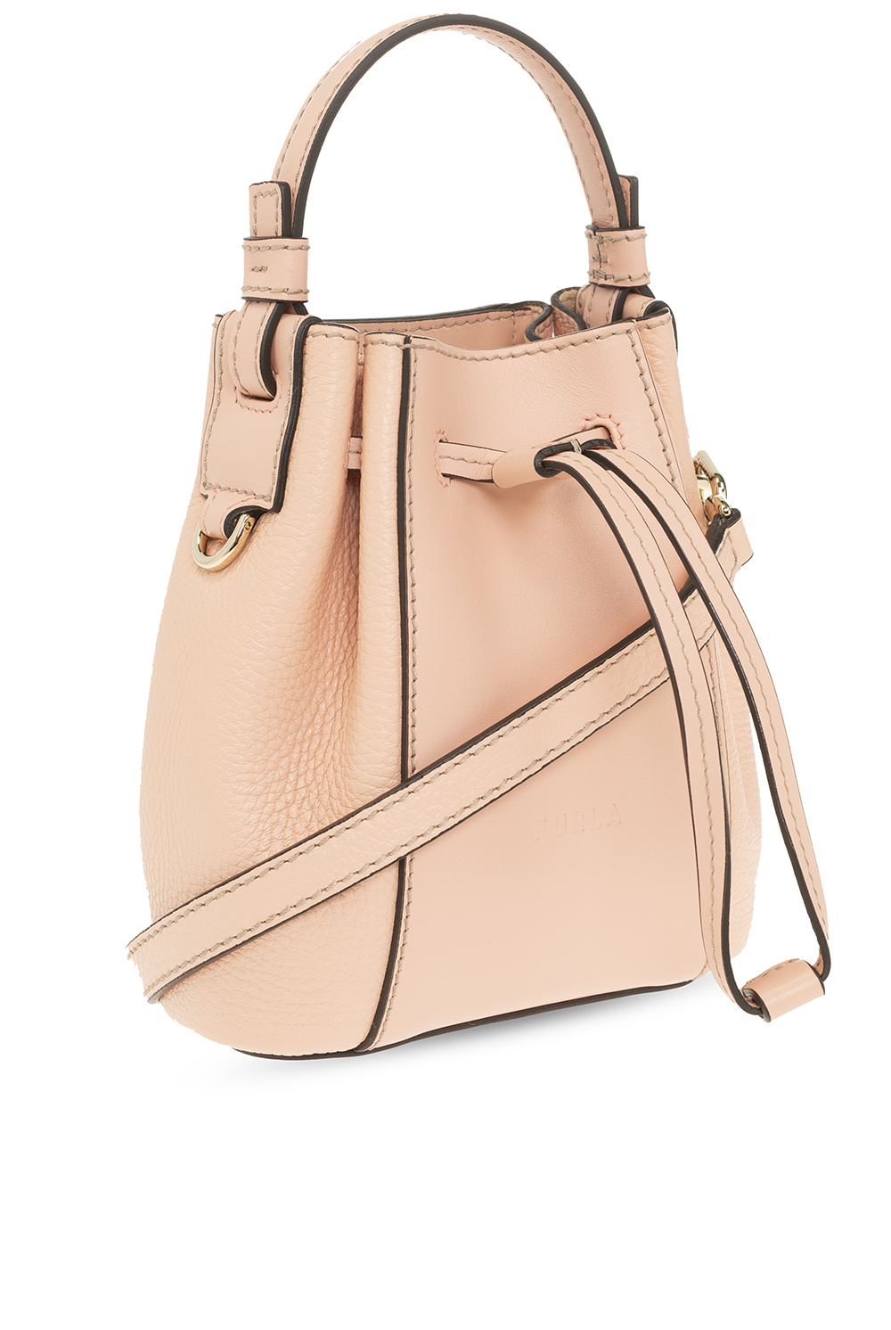 Furla Miastella Mini Leather Bucket Bag In Pink