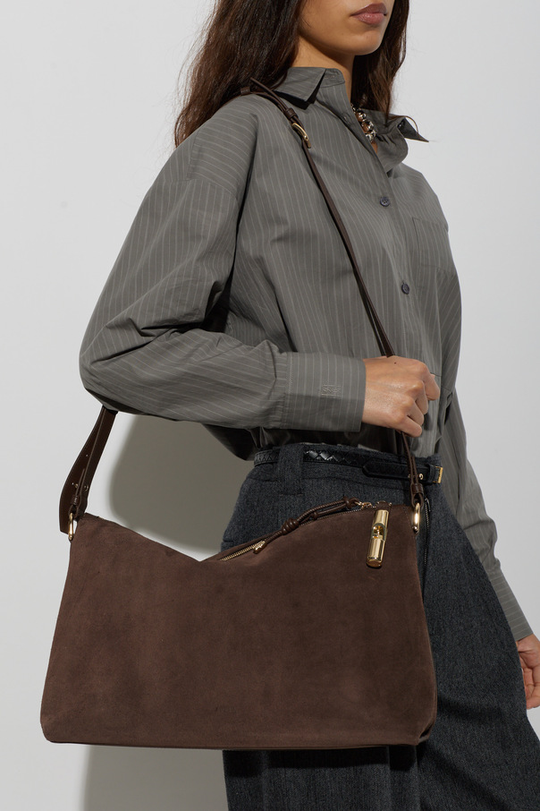 Furla Debby Medium Suede Leather Shoulder Bag