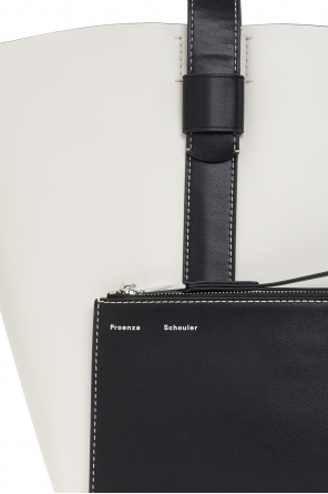 Proenza Schouler White Label fine-rib knitted top ‘Sullivan’ leather shoulder bag