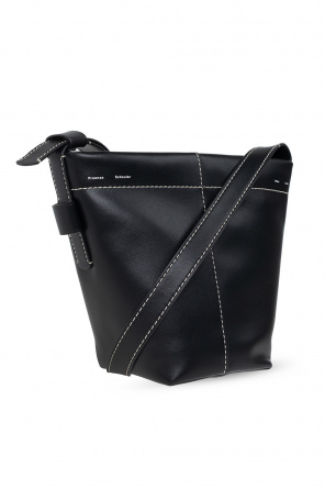 Proenza Schouler White Label Ausgestellte Cropped-Hose Schwarz ‘Sullivan’ leather shoulder bag