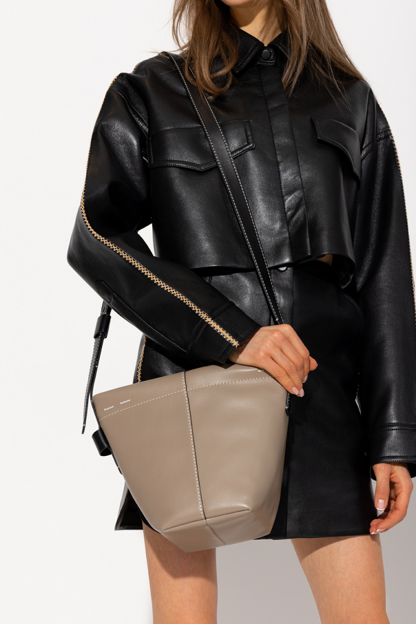 belted coat proenza schouler coat ‘Barrow Mini’ shoulder bag