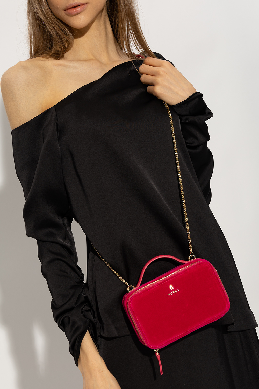 Furla Camelia Heart - Mini Shoulder Bag in Black
