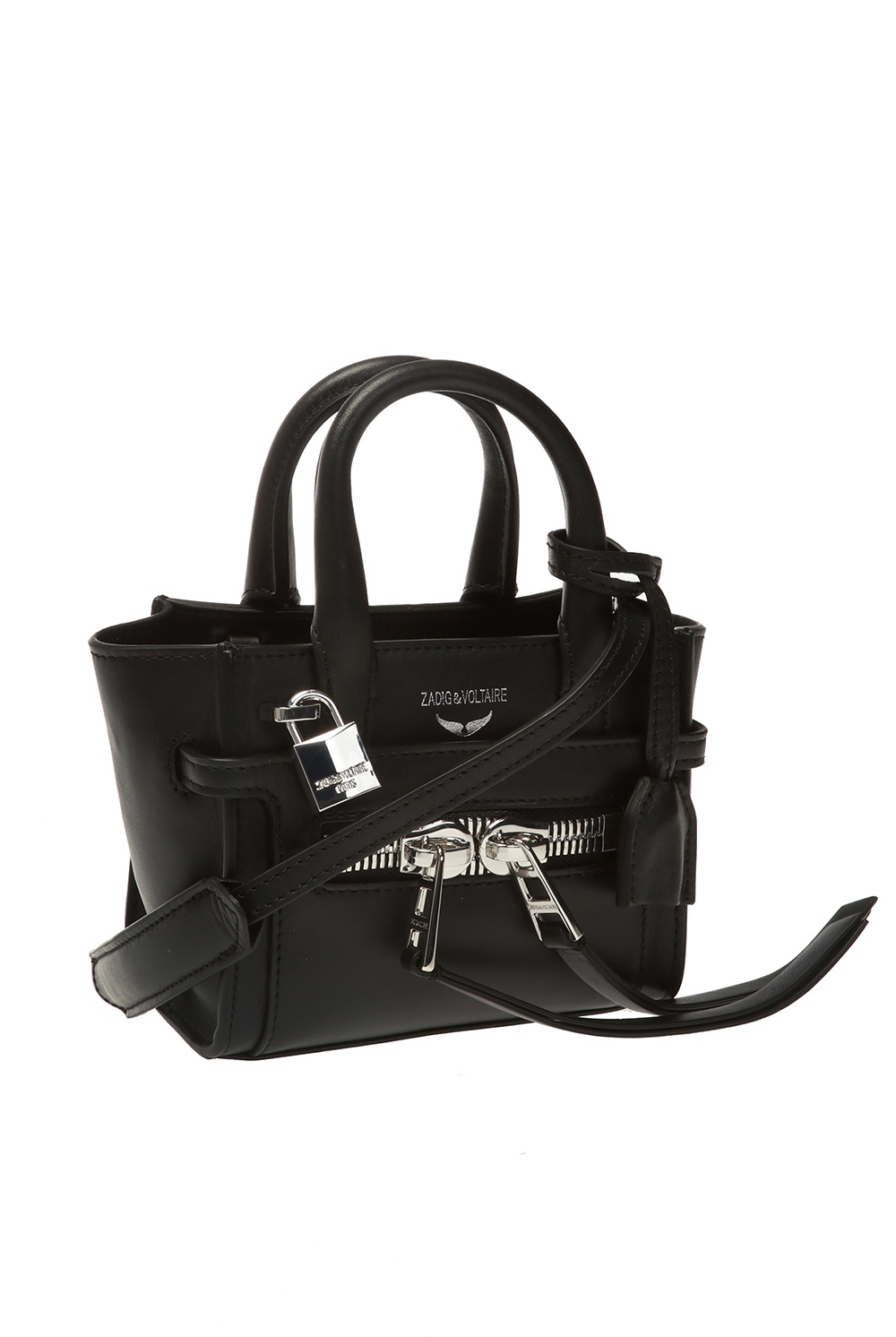 Zadig & Voltaire Candide Leather Top Handle Bag in Black