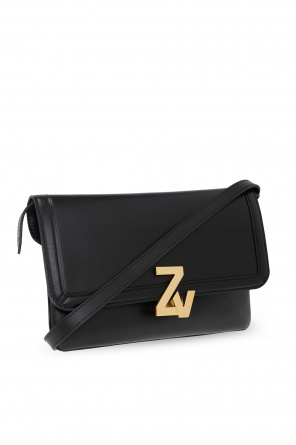 logo-embroidered woven tote bag ‘La Clutch’ shoulder bag