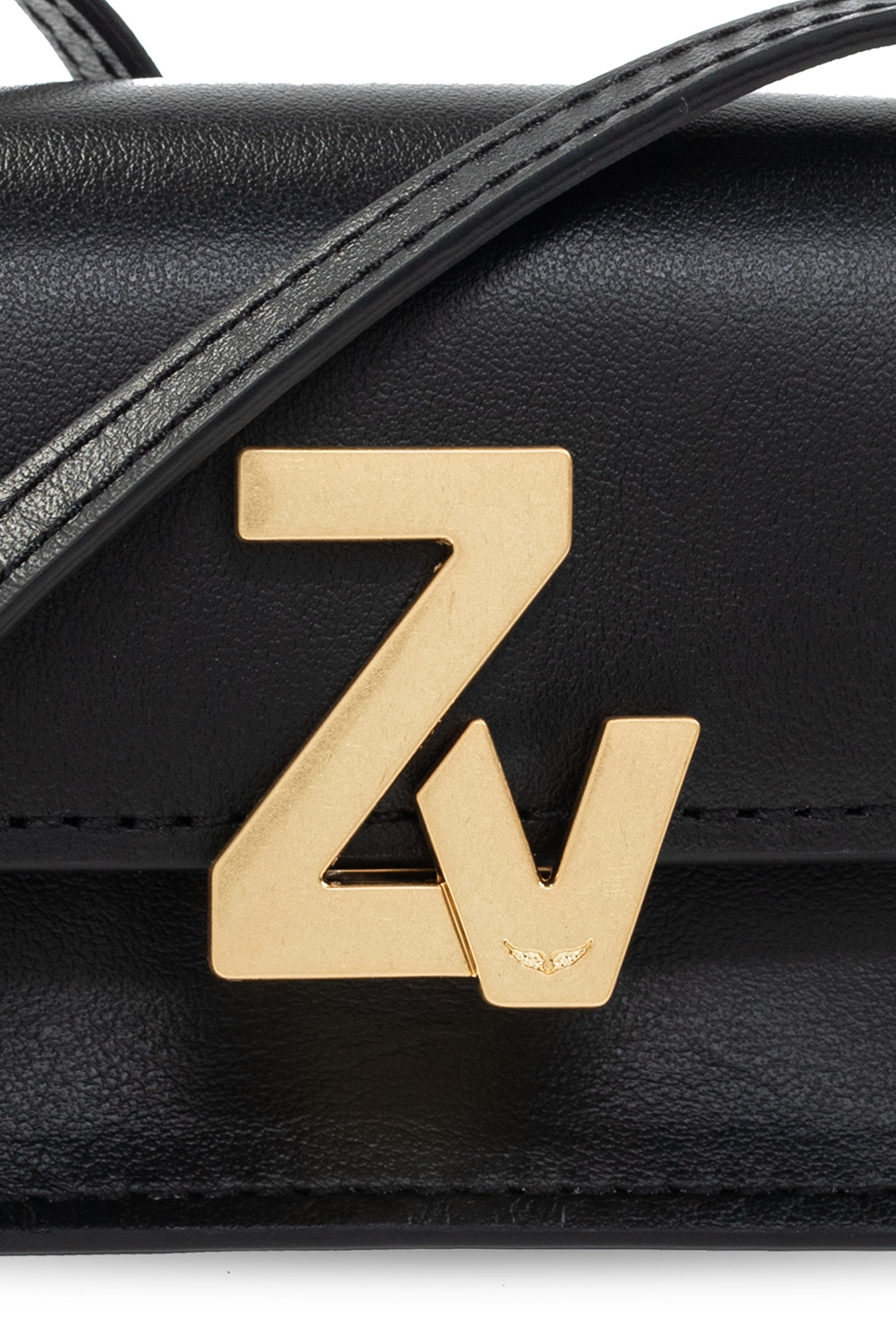 Zadig & Voltaire Initiale Belt Natur Noir, Leather Belt