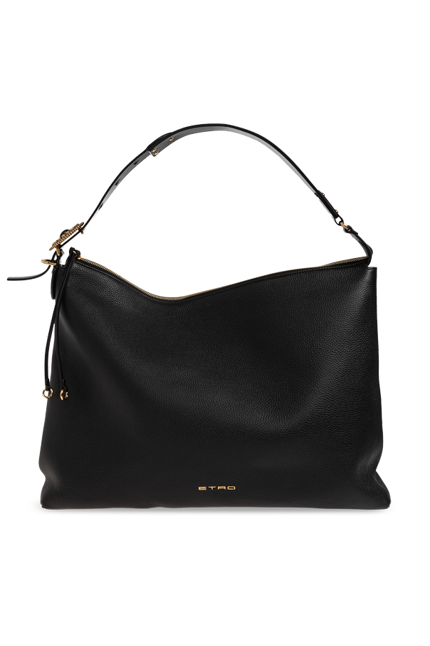 Leather ‘Hobo Large’ bag with fringes od Etro