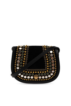 Suede bag with embellishments