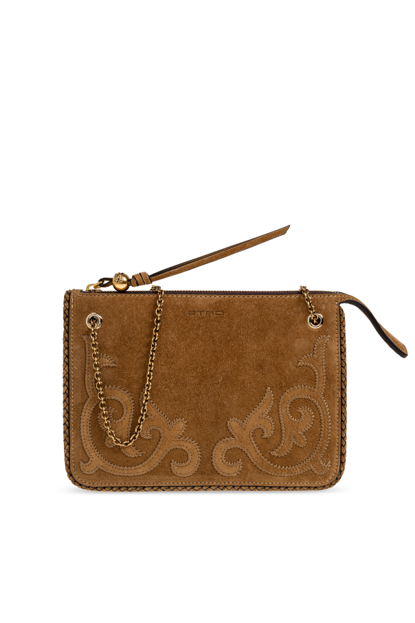 Suede bag with logo od Etro