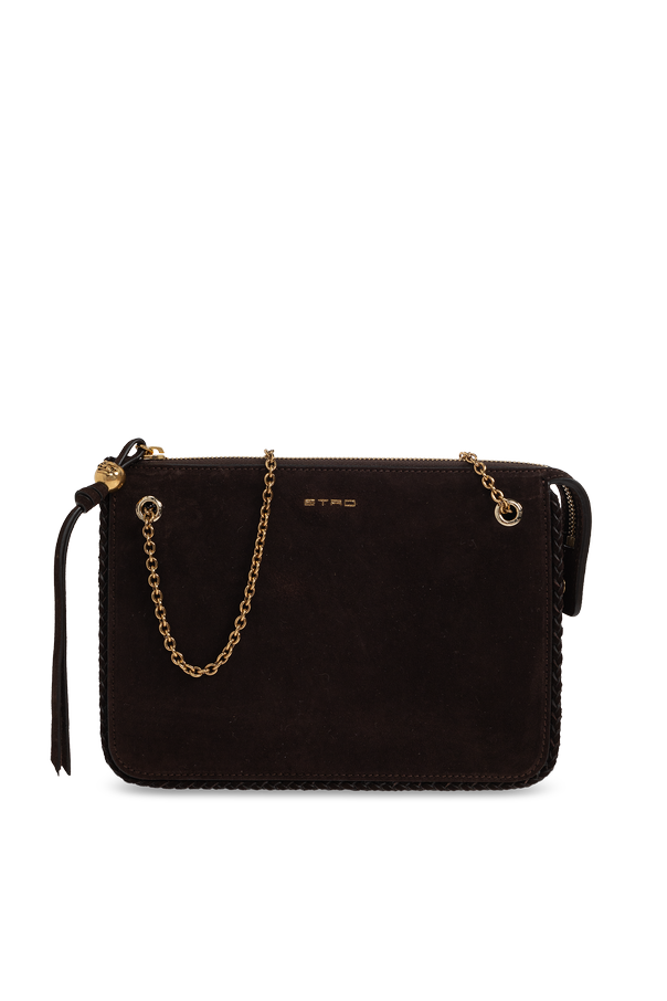 Suede bag with logo od Etro