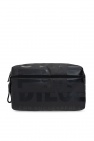 grained leather satchel bag Schwarz