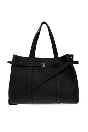 Bolso shopper de piel con logo