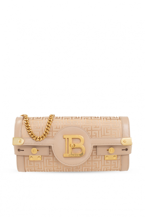 Balmain balmain b buzz 23 leather trimmed shoulder bag;