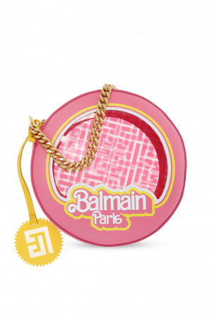 Balmain logo-print ribbed-knit scarf