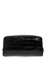 Tom Ford Leather wash bag with logo