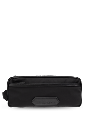 Cosmetic bag with logo patch